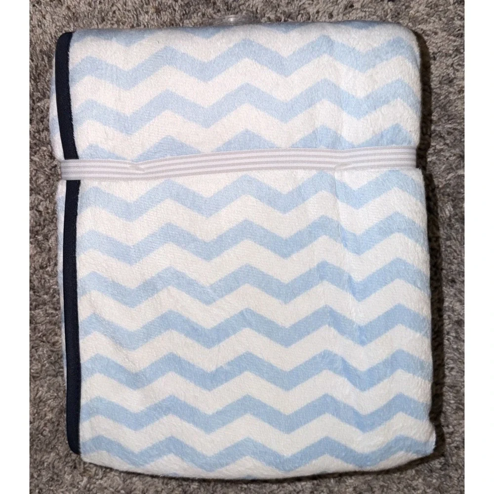 Carter's Baby Blanket  Aviator Puppy Plane Chevron Stripes Blue Brown 2013